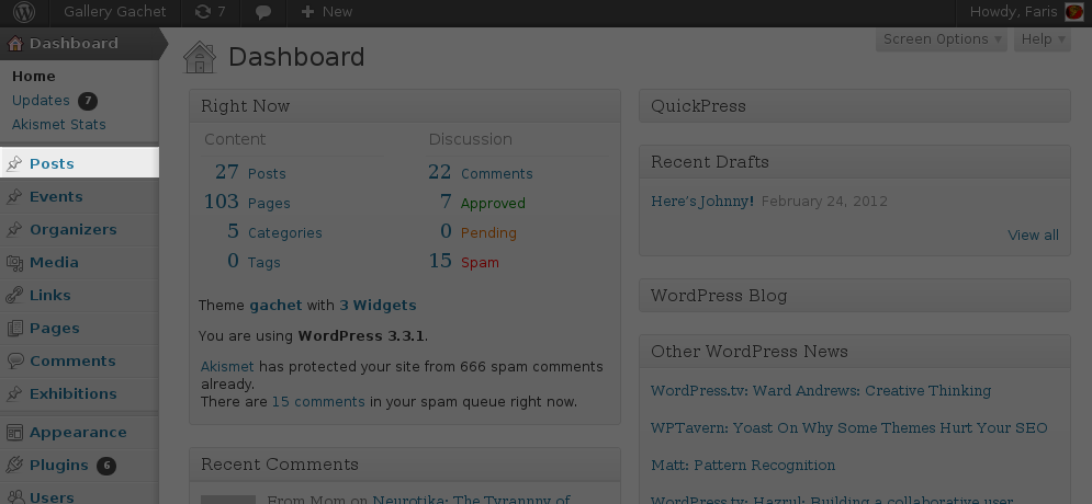 Wordpress post menu link